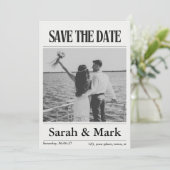 Zeitung Save the Date Vintage Benutzerdefiniertes (Stehend Vorderseite)
