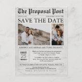 Zeitung Save the Date zwei Fotos Postkarte (Vorderseite)