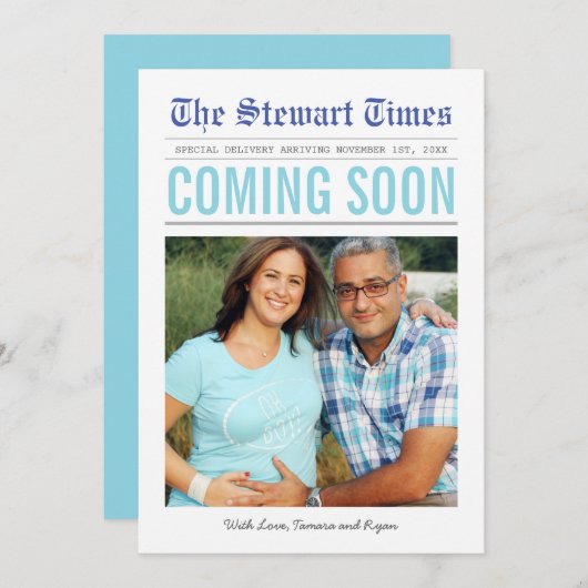 Zeitung | Schwangerschaftsankündigung Ankündigung (Vorne/Hinten)