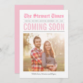 Zeitung | Schwangerschaftsankündigung | Pink Ankündigung (Vorne/Hinten)