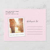 Zeitung | Schwangerschaftsankündigung | Pink Ankündigungspostkarte (Rückseite)