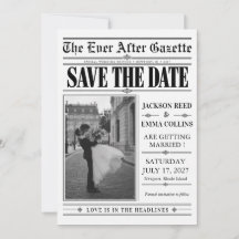 Zeitung Schwarz-Weiß-Foto-Hochzeit