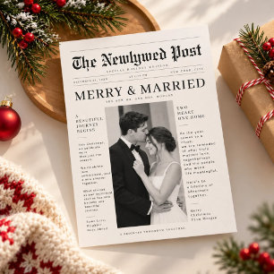 Zeitung The Newlywed Post   Unser erstes Weihnacht Feiertagskarte