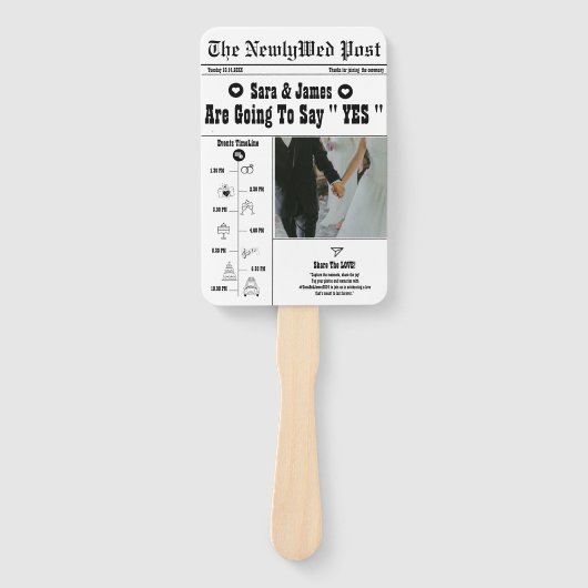 Zeitung und Hochzeitsprogramme Hand Fan Fächer (Vorderseite)