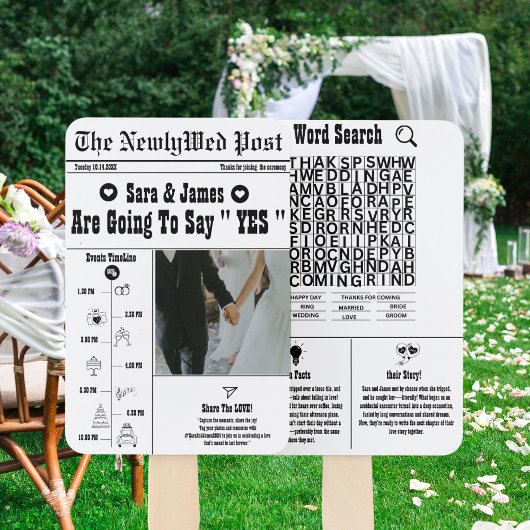 Zeitung und Hochzeitsprogramme Hand Fan Fächer