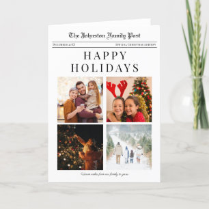 Zeitung Weihnachtskarte mit 4 Fotos Feiertagskarte