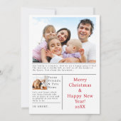 Zeitung Weihnachtskarten Foto Ankündigung (Rückseite)