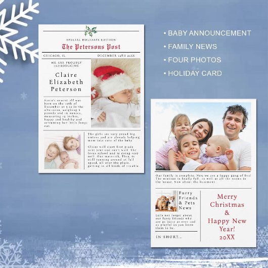 Zeitung Weihnachtskarten Foto Ankündigung