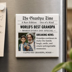 Zeitung Weltbester Opa Foto Cool Magnet