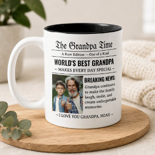 Zeitung Weltbester Opa Foto Cooles Geschenk Zweifarbige Tasse
