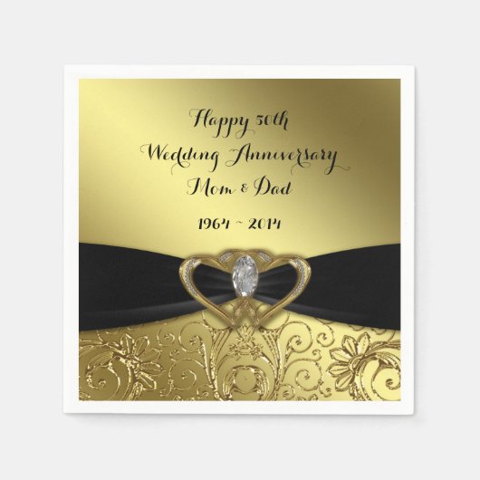 Zeitung zum 50. Hochzeitstag Napkins Serviette (Vorderseite)