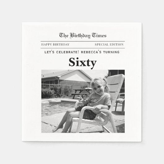 Zeitung zum 60. Geburtstag Serviette (Vorderseite)