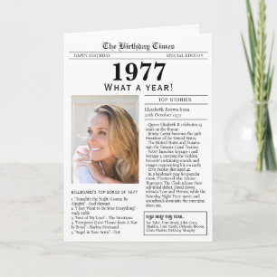 Zeitung zum Geburtstag 1977 Karte