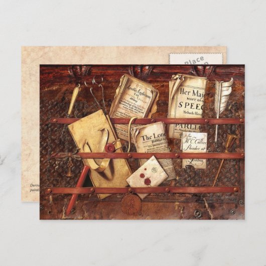 Zeitungen, Briefe und Schreibgeräte Postkarte (Vorne/Hinten)