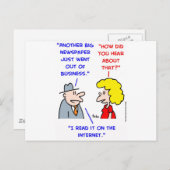 Zeitungen im Internet Postkarte (Vorne/Hinten)