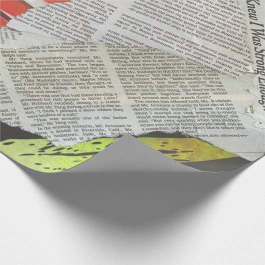 Zeitungs-Collage Wrapping Paper Geschenkpapier (Ecke)