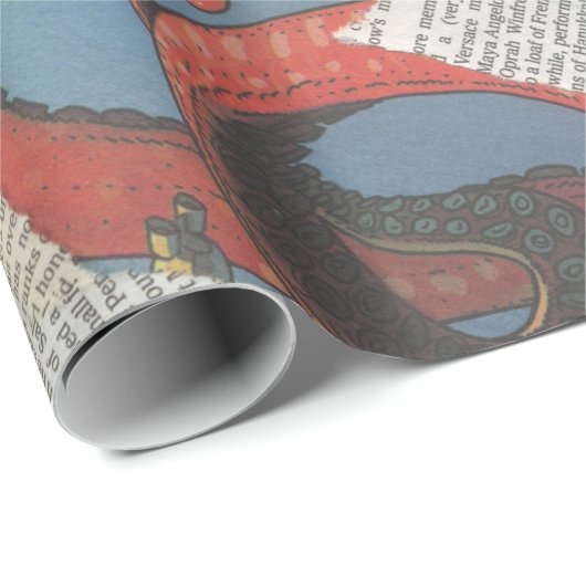 Zeitungs-Collage Wrapping Paper Geschenkpapier (Rolleneckpunkt)