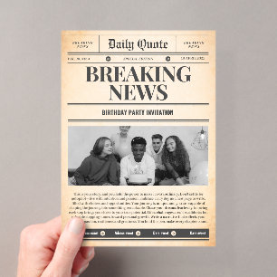 Zeitungs einladungen Titelseite Nachrichten