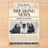 Zeitungs einladungen Titelseite Nachrichten (Vorderseite)