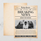 Zeitungs einladungen Titelseite Nachrichten (Vorne/Hinten)