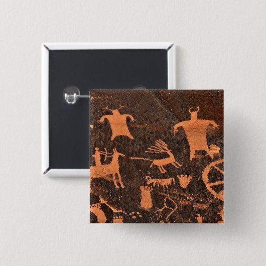 Zeitungs-Felsen-Petroglyphe-Platte - Utah Button (Vorne & Hinten)