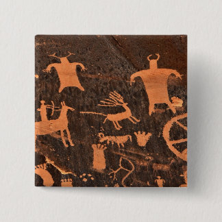 Zeitungs-Felsen-Petroglyphe-Platte - Utah Button