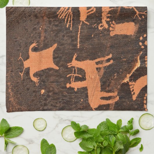 Zeitungs-Felsen-Petroglyphe-Platte - Utah Handtuch (Gefaltet)