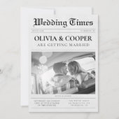 Zeitungs-Foto Elegant auf einer Hochzeit Einladung (Vorderseite)