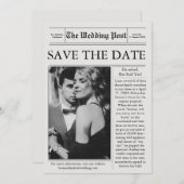 Zeitungs-Foto Save the Date Hochzeit Einladung (Vorne/Hinten)