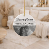 Zeitungs Hochzeit Keramik Ornament
