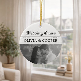 Zeitungs Hochzeit Keramik Ornament