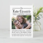 Zeitungs-Hochzeits-Einladung Einladung (Stehend Vorderseite)