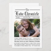 Zeitungs-Hochzeits-Einladung Einladung (Vorne/Hinten)