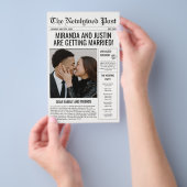 Zeitungs-Hochzeitsprogramm-Foto-Zeitplan Flyer (Handgriff)