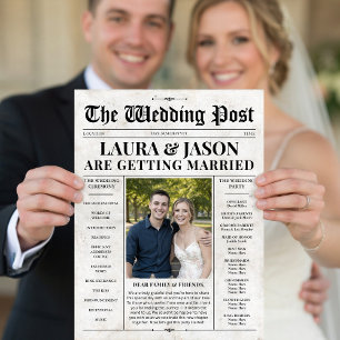 Zeitungs-Hochzeitsprogramm mit Zeitplan Flyer