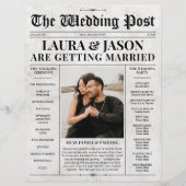 Zeitungs-Hochzeitsprogramm mit Zeitplan Flyer (Vorne)