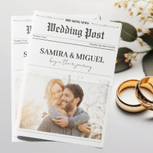 Zeitungs-Hochzeitsprogramm Zeitstrahl Foto-Trivia