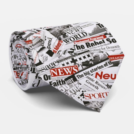 Zeitungs-Muster Krawatte (Gerollt)