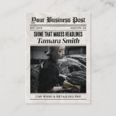 Zeitungs-Visitenkarte, Auto Wash & Auto im Detail Telefonnummerkarte (Vorderseite)