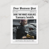 Zeitungs-Visitenkarte, Auto Wash & Auto im Detail Telefonnummerkarte (Vorderseite)