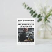 Zeitungs-Visitenkarte, Auto Wash & Auto im Detail Telefonnummerkarte (Stehend Vorderseite)