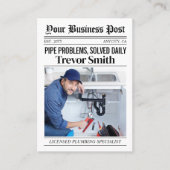 Zeitungs-Visitenkarte, Klempner-Pro Telefonnummerkarte (Vorderseite)