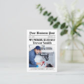 Zeitungs-Visitenkarte, Klempner-Pro Telefonnummerkarte (Stehend Vorderseite)