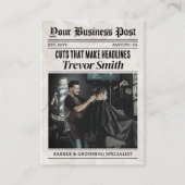 Zeitungs-Visitenkarte, Stylist "Barber & Grooming" Telefonnummerkarte (Vorderseite)