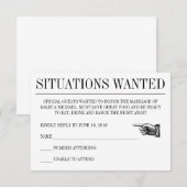 Zeitungsart Wedding Respond Card RSVP Karte (Vorne/Hinten)