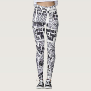 Zeitungsartikel-DruckLeggings Leggings