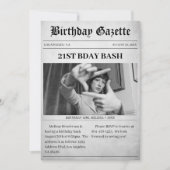 Zeitungsartikel Geburtstagspartei Einladung (Vorderseite)