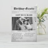 Zeitungsartikel Geburtstagspartei Einladung (Stehend Vorderseite)