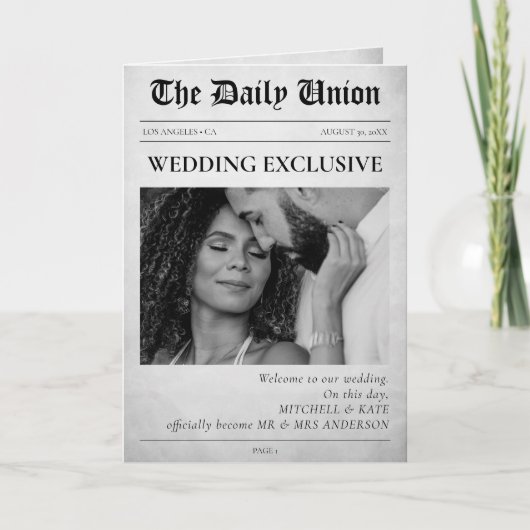 Zeitungsartikel: Gedecktes Hochzeitsprogramm Programm (Vorderseite)