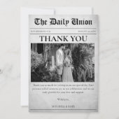 Zeitungsartikel Hochzeit Dankeskarte (Vorderseite)